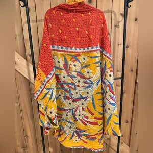 Handmade Colorful Kantha Reversible Floral Shrug